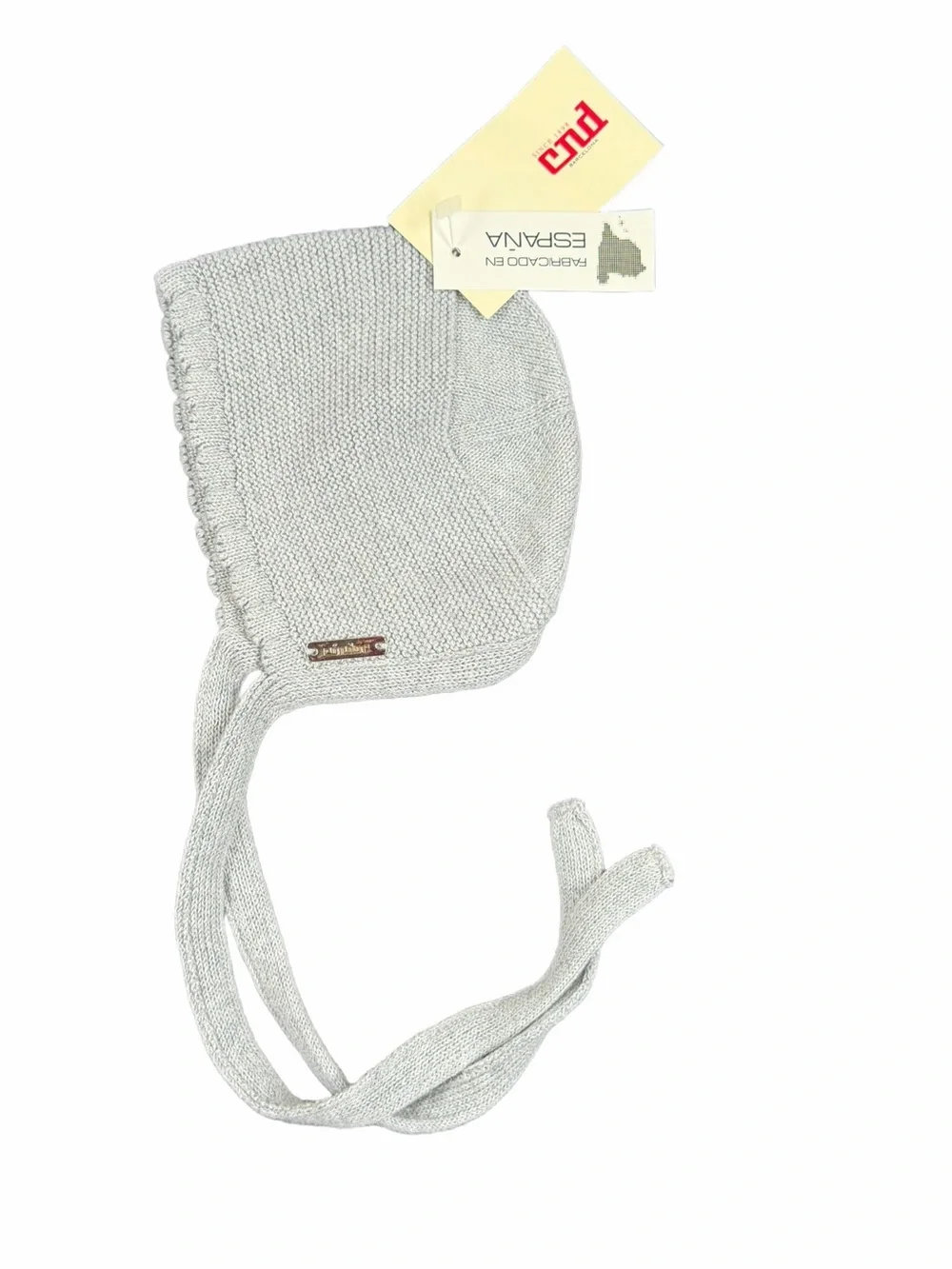 ESPAÑA CONDOR Moss Stitch Knit Bonnet- 3-6M